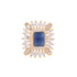 Gold plated Blue AD studded handcrafted adjustable Ring for Women & Girls