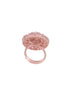 Rose Gold plated Pink AD studded handcrafted adjustable Ring for Women & Girls