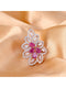 Rose Gold plated Multi AD studded handcrafted adjustable Ring for Women & Girls