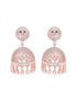 Rose Gold plated AD studded handcrafted Dome shaped Jhumka for Women & Girls
