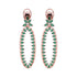 Rose Gold plated Green AD studded handcrafted Dangler Earring for Women and Girls