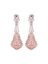 Rose Gold plated White AD studded handcrafted Bell shaped Jhumka for Women & Girls