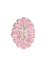 Rose Quartz and AD encrusted Floral Ring Baby Pink Pastel Diamond Handcrafted Adjustable