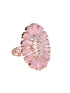 Rose Quartz and AD encrusted Floral Ring Baby Pink Pastel Diamond Handcrafted Adjustable