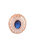 Royal Sapphire Studs Rose gold plated AD handcrafted tops Blue small earrings