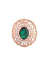 Royal Emerald Studs Rose gold plated AD handcrafted tops Green small earrings