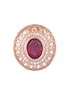 Royal Ruby Studs Rose gold plated AD handcrafted tops Red small earrings