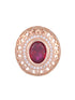 Royal Ruby Studs Rose gold plated AD handcrafted tops Red small earrings