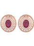 Royal Ruby Studs Rose gold plated AD handcrafted tops Red small earrings