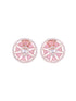 Elegant Pastel Pink Floral Studs AD encrusted Rose gold plated small earrings