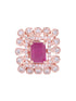 Modern Square shaped Pink Tops Rose gold plated studs AD studded small earrings