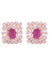 Modern Square shaped Pink Tops Rose gold plated studs AD studded small earrings