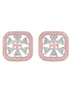 Sqaure Sleek Turquoise studs light blue AD studded rose gold plated small earrings
