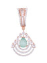 Modern Turquoise danglers Pastel Blue drop earrings AD studded Rose gold plated