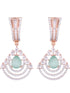 Modern Turquoise danglers Pastel Blue drop earrings AD studded Rose gold plated
