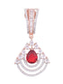 Modern Ruby danglers Red drop earrings AD studded Rose gold plated