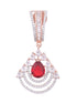 Modern Ruby danglers Red drop earrings AD studded Rose gold plated