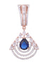 Modern Sapphire danglers Blue drop earrings AD studded Rose gold plated