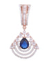 Modern Sapphire danglers Blue drop earrings AD studded Rose gold plated