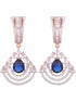 Modern Sapphire danglers Blue drop earrings AD studded Rose gold plated