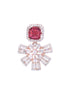 Exquisite Ruby Floral design red earrings Rose gold plated AD studded