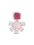 Exquisite Ruby Floral design red earrings Rose gold plated AD studded