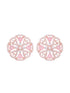 Crown Design Rose Quartz Studs Pastel Pink Tops AD encrusted Rose gold plated Earrings