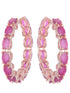 Magenta studded Hoops Rose Gold Plated Pink Round Big Earrings