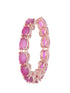 Magenta studded Hoops Rose Gold Plated Pink Round Big Earrings