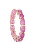 Magenta studded Hoops Rose Gold Plated Pink Round Big Earrings