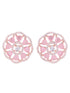 Handcrafted Floral Design Pastel pink studs Rose quartz small earrings Rose gold plated