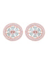 Floral Design Turquoise Studs Light Blue Tops AD Rose gold plated small earrings