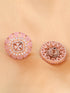 Subtle Light pink tops Rose Quatz studs AD handcrafted rose gold plated earrings