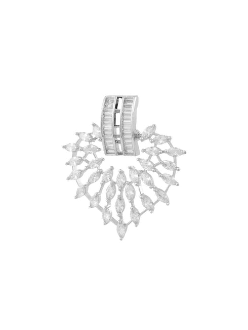 White Rhodium plated AD Heart studded handcrafted Heart shaped Earring for Women and Girls