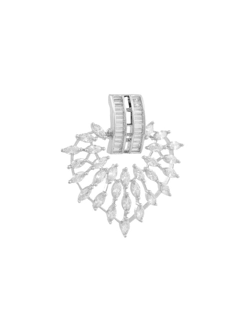 White Rhodium plated AD Heart studded handcrafted Heart shaped Earring for Women and Girls