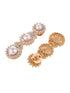 Gold Plated WhiteAD & Pearl Studded Necklace Jewellery Set