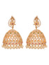 Gold Plated White AD studded handcrafted Dome shaped Jhumkas