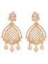 Gold Plated White AD studded handcrafted Chandballi Earrings