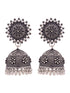 Silver Toned Oxidised Jhumka Earrings