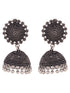 Silver Toned Oxidised Filigree Jhumka Earring