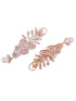 Rose Gold Plated Pink AD Studded Flowery Dropdown Earring