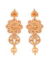 Gold Plated Red AD studded Floral Pendant Necklace Earrings Set