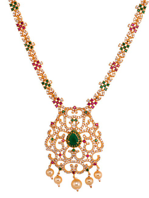 Gold Plated Traditional Multi Necklace Earrings Set