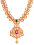 Gold Plated Multi AD Studded Hand Crafted Traditional Pendant Necklace Earrings Set