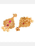 Gold Plated Red AD & Pearl studded Pendant Necklace and Earrings Set
