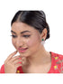 Exquisite Emerald Floral design green earrings Rose gold plated AD studded