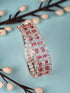 Rose Gold Plated Red AD Studded Bangle Bracelet
