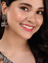 Silver Oxidised Filigree Dome Shaped Jhumka Earrings