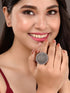 Silver Oxidised Toned Designer Finger Ring
