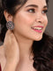 Oxidised Silver Plated Pink Mint Studds Earrings
